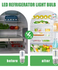 Comparison of refrigerator lighting before and after using Bright E27 Refrigerator LED Light Bulb Replacement 5304511738