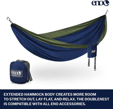 All-In-One OneLink Hammock Shelter System with DoubleNest Hammock and carrying bag, packable for camping and backpacking.