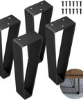 8 Inch Solid Steel Furniture Legs Set Of 4 Matte Black Finish For DIY Makeovers Of Sofas Tables Cabinets And TV Stands Heavy Duty Load Bearing With Modern Sleek Look, includes screws