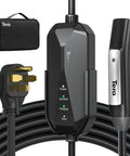 Chill Plug And Play Level 2 Ev Charger For Tesla Featuring 32 Amp Fast Charge with a 25-foot cable and control indicators.