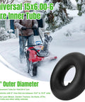 Premium 15x6.00-6 Inner Tubes With TR-13 Straight Valve Stem 2 Pack for lawn mowers and snow equipment in snowy environment.