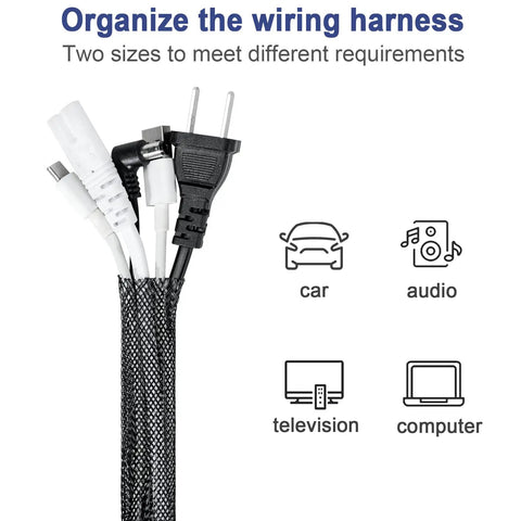 50ft Expandable Braided Cable Sleeve For 1/2 Inch And 1/4 Inch Wires Flexible Braided Wire Sleevings organizing multiple cables