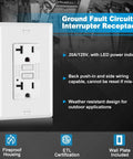 10-Pack Outdoor GFCI Receptacle Outlet 20 Amp Weather-Resistant Ground Fault Interrupter With Wall Plate Included ETL Listed White