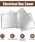 Top Shelf 6 Pack 4 Inch Square Electrical Junction Boxes With Covers Galvanized Steel Outlet Cans 1 2 Inch Deep 21 Cubic Capacity No Fuss Install showing metal covers.