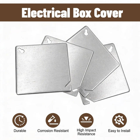 Top Shelf 6 Pack 4 Inch Square Electrical Junction Boxes With Covers Galvanized Steel Outlet Cans 1 2 Inch Deep 21 Cubic Capacity No Fuss Install showing metal covers.
