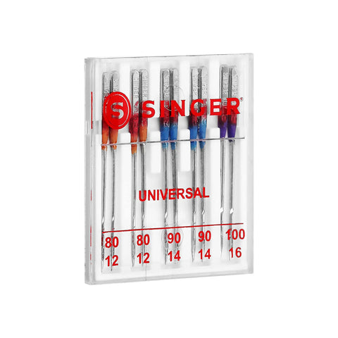 Universal Regular Point Sewing Machine Needles Set for Woven Fabrics Assorted Sizes 80 12 90 14 100 16 Two Packs Compatible With Most Machines Like Brother Kenmore Color Coded for Easy Size Pick and Smooth Stitching, Singer universal needles set