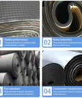 Premium Automotive Sound Deadening Mat 197 Mil Thick Waterproof Nbr Foam for heat insulation, shown in rolls highlighting key features.