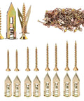 80 Sets No Drill Drywall Anchors And Screws Kit featuring 4 sizes of self-drilling wall anchors and metal expansion screws for hollow walls