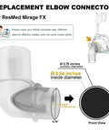 Replacement Mirage FX Elbow Connector Kit For Lightweight Nasal Masks, Durable Plastic, 2 Pack Translucent Elbows, Easy Swap For Mirage FX Nasal Guard, Wear Resistant Fit And Secure Connection, 0.76 in outside diameter