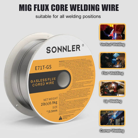 Three Packs Two Pound 0.035 Flux Core MIG Welding Wire For E71TGS Mild Steel Perfect For T Joints Butt Welds And Lap Welds