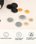 Solid 160 Pack Waterproof Screw Cap Covers, 12Mm Champagne Decorative Wall Plug Caps on a surface with a drill and various colors.