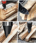 Straight Up Heavy Duty Wood Splitter Drill Bits Set handles massive logs like butter during outdoor wood splitting.