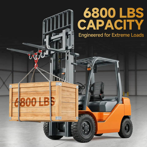 Heavy Duty Forklift Lifting Hook With Side Shackle Holes 6800 Lbs One Piece Forged Steel 360 Swivel Safety Eye Anti Slip Eyebolt For Single Or Double Fork Trucks Built Like A Tank For Job Site Hustle