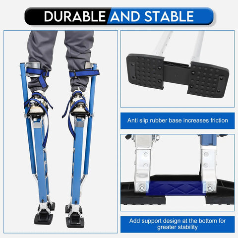 Adjustable Drywall Stilts 24 To 40 Inch Professional Grade Aluminum Painter Stilt for ceiling work with rubber base and support design