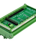 GIGA R1 WiFi Terminal Block Adapter Module for Industrial Control, DIN Rail or Screw Mount, Plug-and-Play GPIO Breakout Board, Standard Version With A0 to A11 and D0 to D53 Ports, green PCB