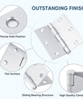 Image showing the Six Pack Three And A Half Inch Door Hinges With Removable Pin Matte Black Five Eighth Radius Easy Install