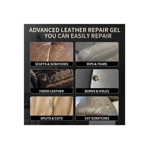 Leather And Vinyl Repair Gel Kit For Cars Couches Jackets And Furniture Quick Fix For Scratches Tears And Discoloration Red