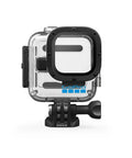 Dive Housing For HERO11 Black Mini - 60m Depth, pressure-resistant case with flat glass lens and built-in button front view