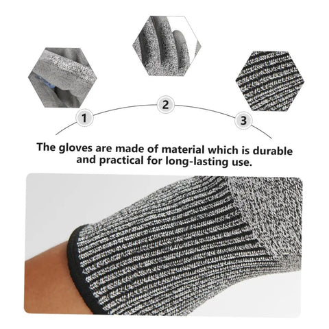 Heavy Duty Cut Resistant Work Gloves Featuring Level 5 Soft Armor And Grippy Reinforced Palms For Shop Yard Or Garage Tasks Built Tough With Breathable All Day Comfort close-up of durable glove material showing comfort and reinforcement.