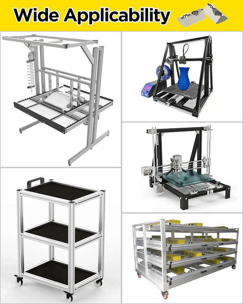 Various machines and shelves demonstrating wide applicability of Ball Spring T Slot Nut For 4040 Aluminum Extrusion M8 Ball Loaded Elastic T Nut Set