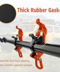Overlanding Shovel Rack Mount Kit For Roof Racks And Trucks, Heavy Duty Rubber Clamp Grip Tool Holder with thick rubber gasket