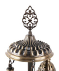 Three Globe Turkish Mosaic Table Lamp Lilac Purple Globe Light For Living Room And Office Decor Handmade Multicolor Spheres With E12 Socket And US Plug On Off Switch Cozy Vibe showing intricate metal top detailing.