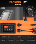 HD3600 Heavy Equipment Diagnostic Tool With DPF Regen Pro Grade Full System Heavy Duty Truck Scanner for construction machinery and diesel engines, cables, and manual.