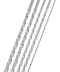 Five-piece NEIKO extra-long drill bit set, 12-in M2 HSS bits, sizes 1/8–3/8 in