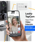 Smooth Zero Drama Keyless Entry With This Heavy Duty Wifi Smart Door Lock Featuring Lightning Fast 3D Biometric Fingerprint Verification Built In Keypad remote app controls shown with video intercom in use.