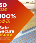 120V Underfloor Heating Cable For Tile, Laminate, And Stone Floors, Flexible Radiant Floor Heat For Easy Room Layouts, 10 Sq Ft Coverage