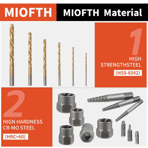 48 Piece Screw Extractor And Left Hand Drill Bit Set For Removing Damaged Frozen Rusted Rounded Off Bolts Nuts And Screws Easy Out Bolt Extractor Kit Pro Grade For Wood And Metal Versatile Heavy Duty with HSS and Cr-Mo steel