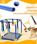 Indoor Puppy Play Gym With Hanging Toys And 8 Enrichment Toys For Small Dogs Cats And Other Pets PVC Frame Activity Center