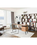 Top Shelf Solid Acacia Standing Desk With Smart Storage For Home Office Or Craft Corner Featuring Rock Solid Iron Hairpin Legs And Effortless Height Adjustments For Zero Hustle in modern office setting.
