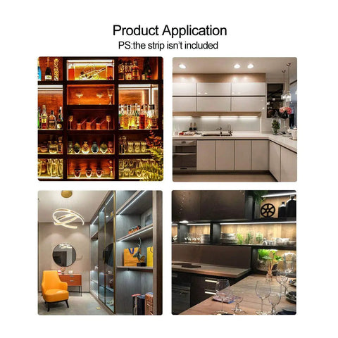Product application of 6 Pack 30cm U Shape LED Aluminum Channel System with Milky Diffuser Cover for under cabinet lighting