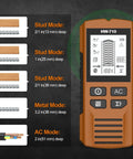 Multifunction Wall Scanners Studs Finders for Homes, Red display showing various stud and metal detection modes.