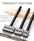 3 Piece 5mm Leather Hole Punch Set With 2 4 6 Prongs Circular Cut Lacing Stitching Chisel DIY Leather Craft Punch Tools Kit