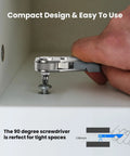 Using 17in1 Right Angle Ratcheting Screwdriver Set With Bearing Steel in tight cabinet space