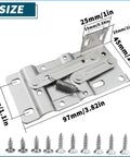 Heavy Duty Steel Tip Out Tray Hinges For 45 Degree Cabinet Drawer Pullouts Featuring Rock Solid Scissor Hardware With Brushed Nickel Finish, detailed dimensions.