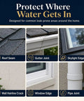 Clear Waterproof Sealant, 35 Oz Flexible Interior Exterior Crack And Gap Filler, Heavy Duty thin flow weatherproof coating for homes, roof seam, gutter joint, skylight edge