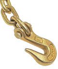 Close-up of Grade 70 transport chain hook from Heavy Duty Chain And Binder Kit For Trucks And Flatbeds With 20 Ft Grade 70 Chains And Load Binders