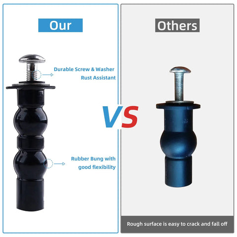 Universal Toilet Seat Hinges With Expanding Rubber Top Nuts And Stainless Steel Gaskets For Blind Hole Mounting comparison of products