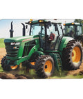 Image of Go-To Farm Tractor Style Diatom Mud Quick Dry Bath Mat, featuring a green tractor design, 23.6 by 15.7 inches.