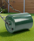 Heavy Duty 16 Inch Steel Lawn Roller With U Shaped Handle Water Or Sand Filled Garden Roller For Push Or Tow Behind Lawn Care Durable Metal Drum