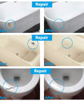 Before and after repair images using Color Matching Tub Tile And Shower Repair Kit Three Point Seven Ounce Odorless Bathtub Paint.