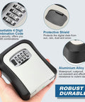 Five Key Wall Mounted Lock Box With Waterproof Seal Outdoor Ready Easy To Use Combination Safe highlighting features