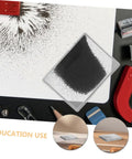 Two Piece Magnetic Field Visualization Kit with iron filings and powder on surface for science experiments in STEM classroom