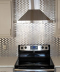 10 Pack Self Adhesive Metal Backsplash Tiles For Kitchen Or Bathroom Peel And Stick 12 By 12 Silver Aluminum DIY Friendly