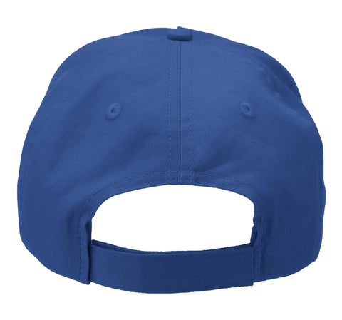 Back view of a Chill Out With This Dope Royal Blue Baseball Hat Perfect For Machinists And CNC Pros featuring adjustable fit.