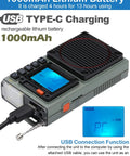 Tiny But Mighty Shortwave Radio With 7 Backlight Colors, App Control, AM FM VHF SW WB Receiver with USB Type-C charging cable