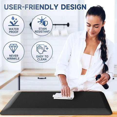 Ultra Thick 4 To 5 Inch Memory Foam Anti Fatigue Kitchen Mat Non Slip Water And Stain Resistant 17 By 28 Inch Rug in kitchen